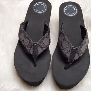 Coach Shoes - Coach Jen Wedge Thong Sandals Coach Shoes - Coach Jen Wedge Thong Sandals